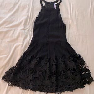 LBD - Small Lace Halter Top Black Dress, Flirty and Flounced